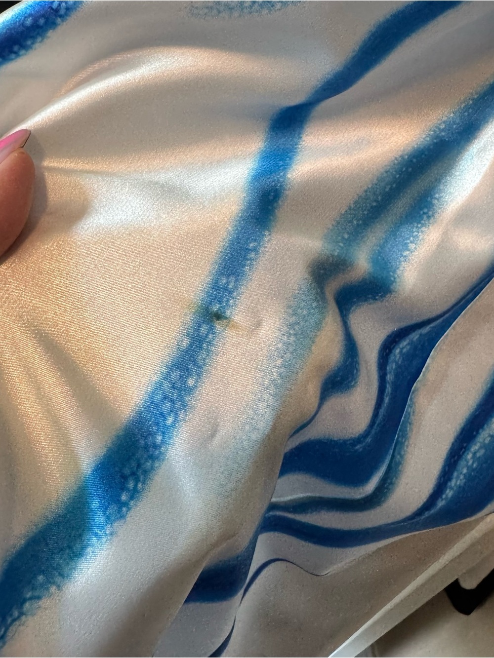 Cache Blue and White Beaded-Strap Maxi Dress lined with a slit at the bottom - Picture 11 of 15